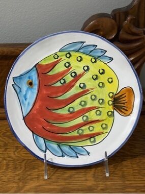 Fish 🐠 Salad Plate Acquario by Vietri ~ ITALY